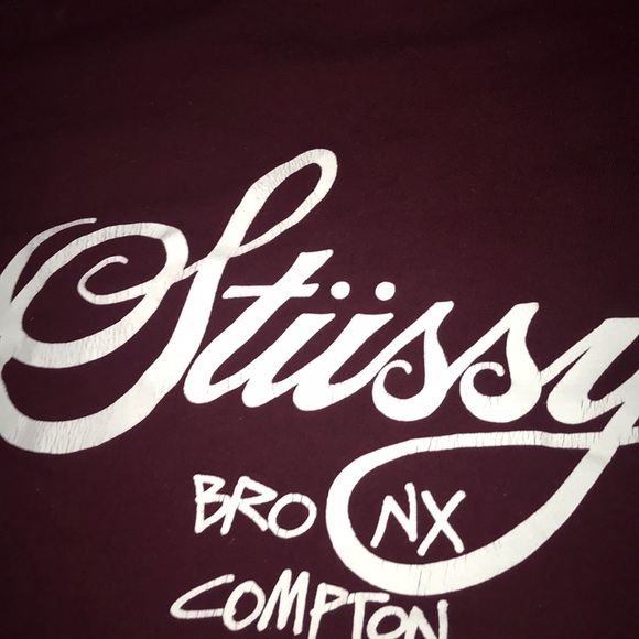 Burgundy Stüssy world tour t-shirt - Picture 5 of 6